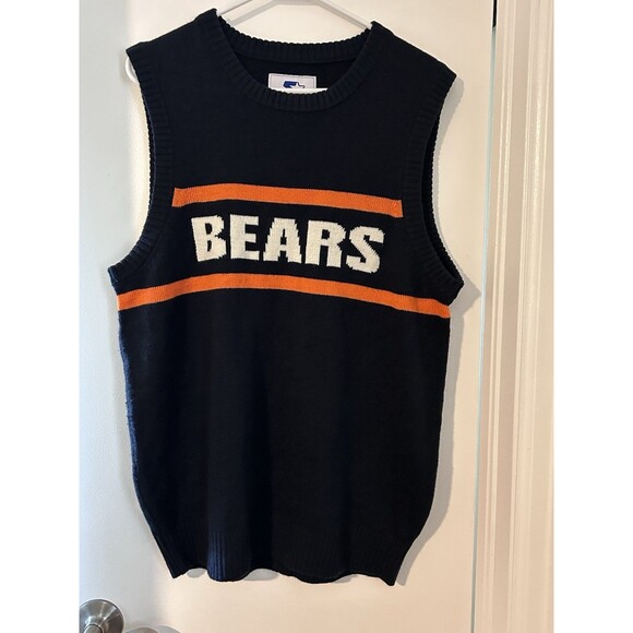 Vintage Chicago Bears Sweater Vest Mike Ditka Starter NFL Football Medium SNL - Picture 1 of 7